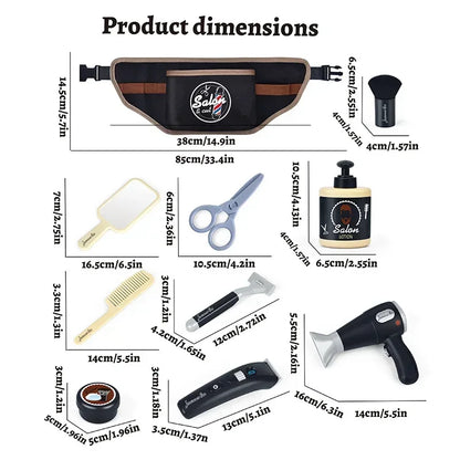 Kids Toys Barber Role Pretend Play for Boys Beauty Fashion Electric Hairdressing Cosmetics Tools Set Hair Salon Shaving Sets Toy