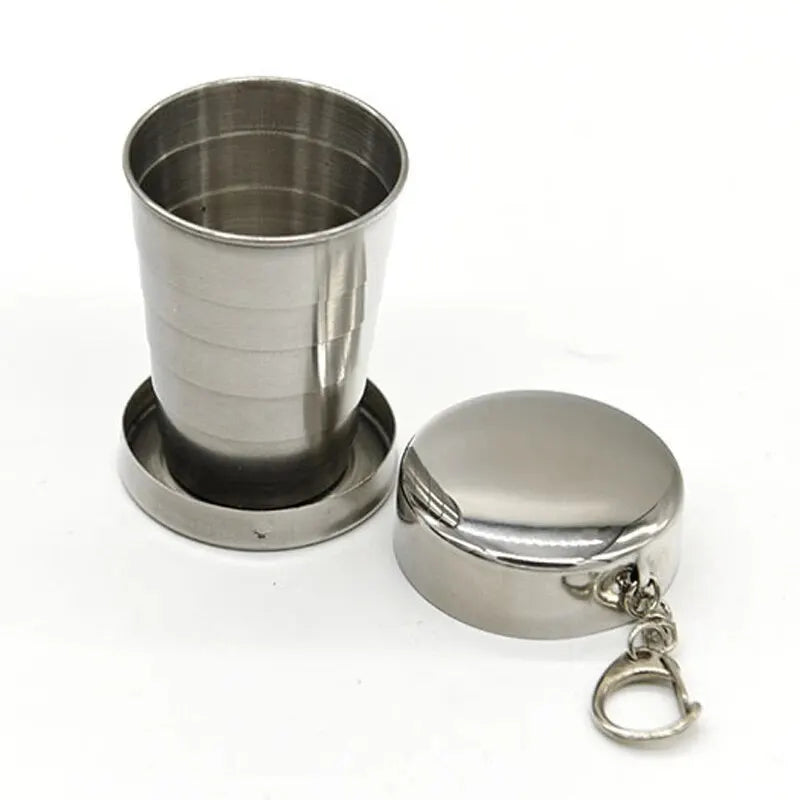 Outdoor Portable Camping Portable Metal Stainless Steel Telescopic Cups Folding Cups Drinks Cups.
