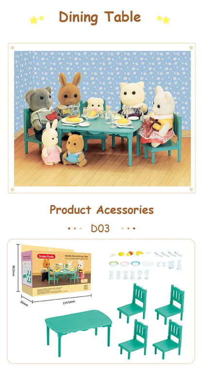 Toys Doll 1:12 Forest Family Montessori Kitchen Compatible Miniature Dollhouse Kitchen Accessories Furniture Pretend Play Gifts