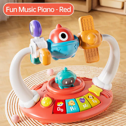 Baby Piano Toys Kids Rotating Music Piano Keyboard With Light Sound, Musical Toys For Toddlers, Early Educational Music Toy