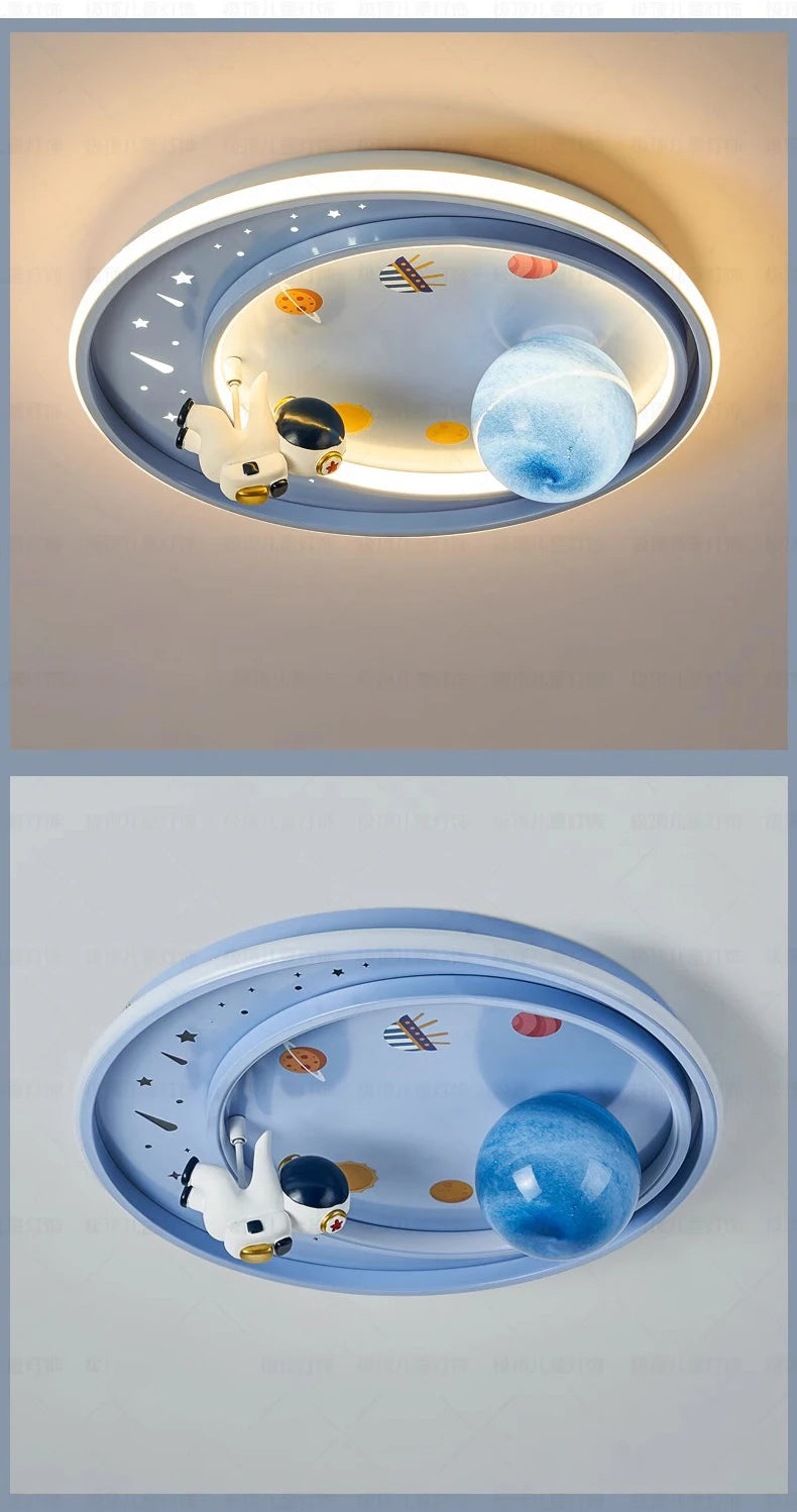 Children's Room Bedroom Ceiling Lights LED Moon Astronaut Unicorn Light Warm Romantic Baby Room Boy Girl Bedroom Ceiling Lamps