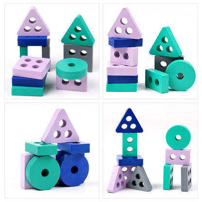 Toy Wooden Building Blocks Toys Color Shape Match Puzzle Toys for gifts Boys Girls