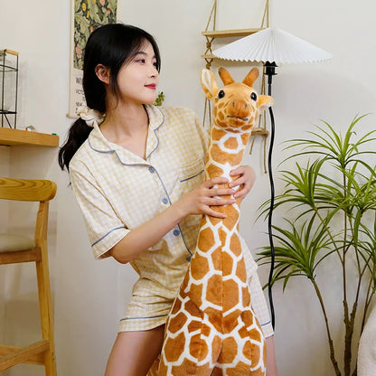 50-120cm Giant Real Life Giraffe Plush Toys High Quality Stuffed Animals Dolls Soft Kids Children Baby Birthday Gift Room Decor