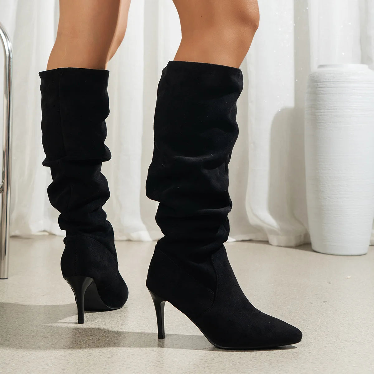 Shoes for Women Elegant Heeled Footwear Long New High Heels Autumn Winter
