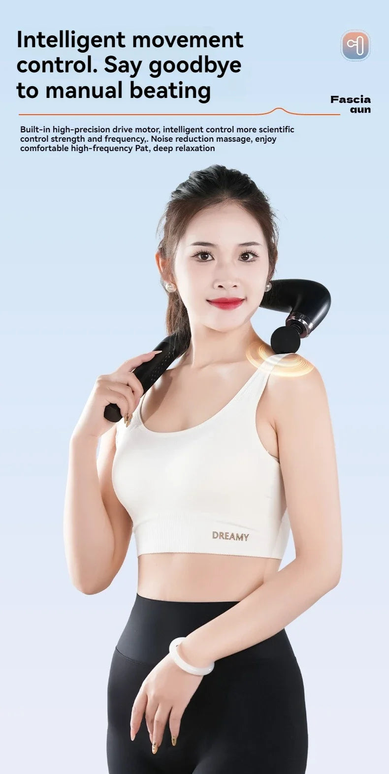 Smart Fascia Gun Electric Massager Hammer Electric Fascia Gun Home Handheld Hammer Back