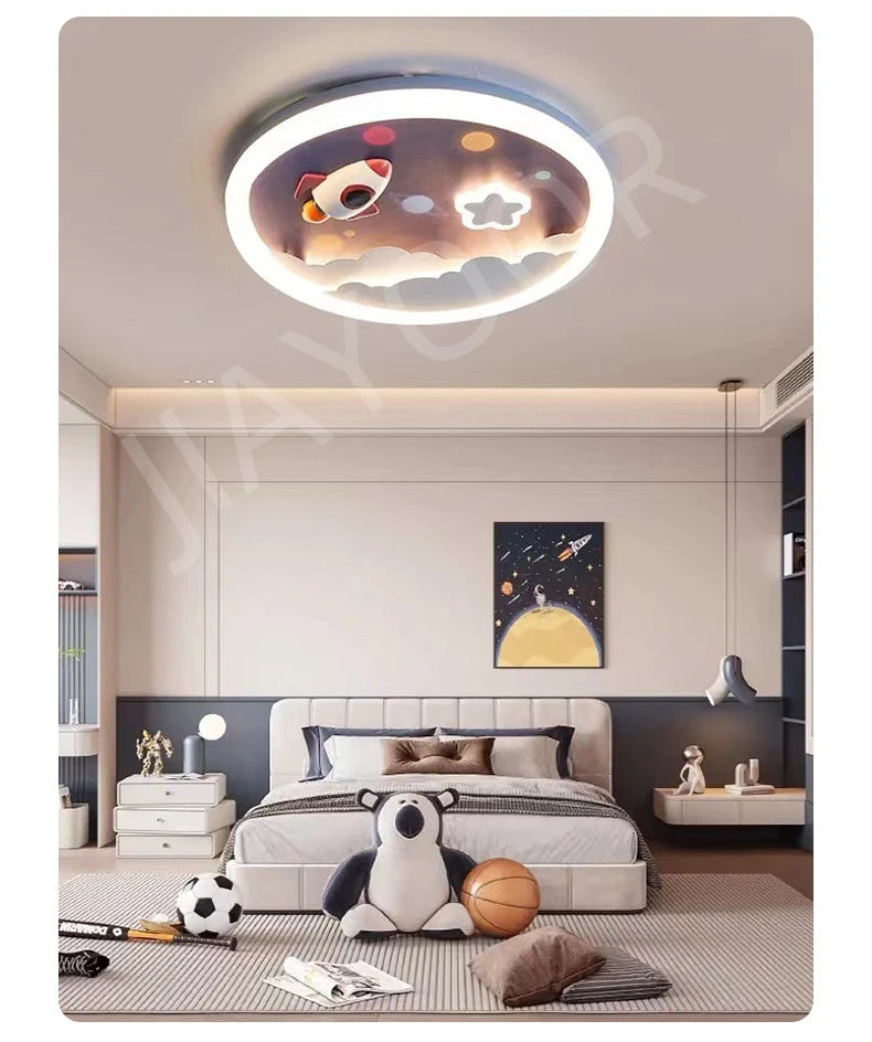 Modern Cute LED Ceiling Lamp For Kids Children's Room Bedroom Chandelier Light Interior Home Decoration Lustre Lighting Fixtures
