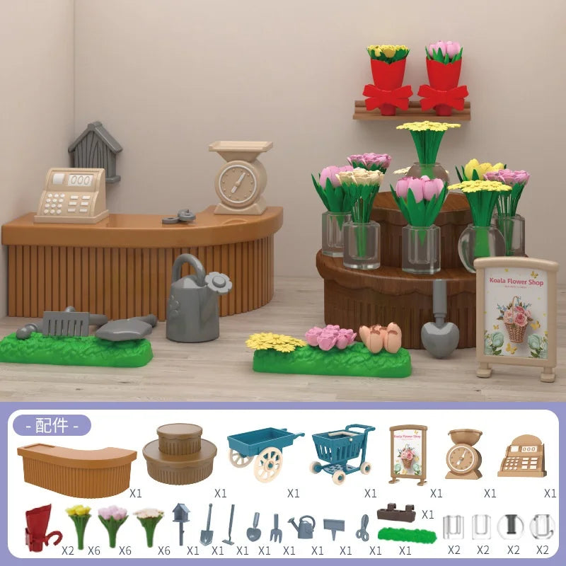 Mini supermarket shopping games dollhouse furniture accessories Intellectual education toys for kid family interaction toys
