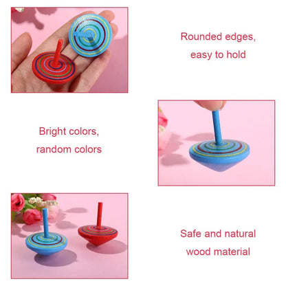 Game Spinning Top DIY Gyroscope Toys Desktop Spinning Top Wooden Rotate Gyro Wooden Gyro Toys Woode Spinning Top Toy