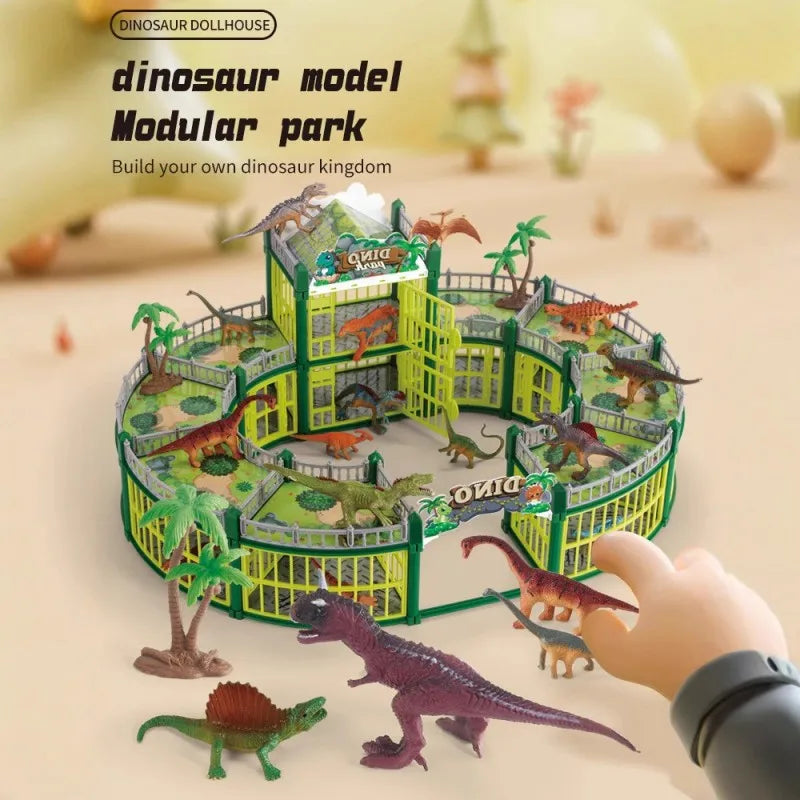 New DIY Dinosaur Park Model Children's Simulated Animal Toys Boys Educational Assembly Model Toys Birthday Gifts