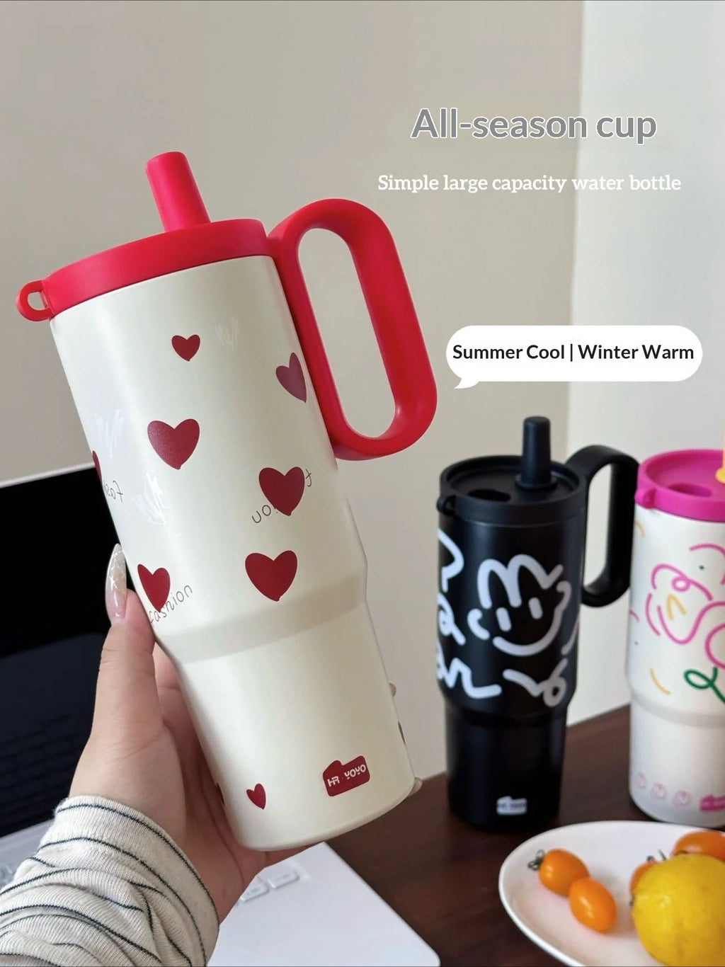 316 Stainless Steel Tumbler Large Capacity Thermal Bottle Double Vacuum Flasks Keep Cold Thermos Cup DIY Gift Mug Coffee Cup