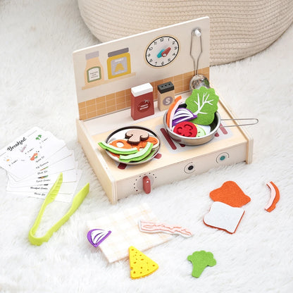 Wooden Kitchen Simulation Toy Set Baby Pretend Play Game Montessori Interactive Toys For Children Baby life Skills learning Toys