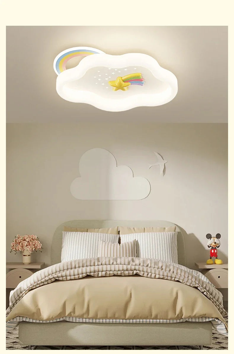 Modern Rocket Cloud Ceiling Lights Boys and Girls Bedroom Decor Light LED Warm Romantic Nursery Children's Room Ceiling Lamps