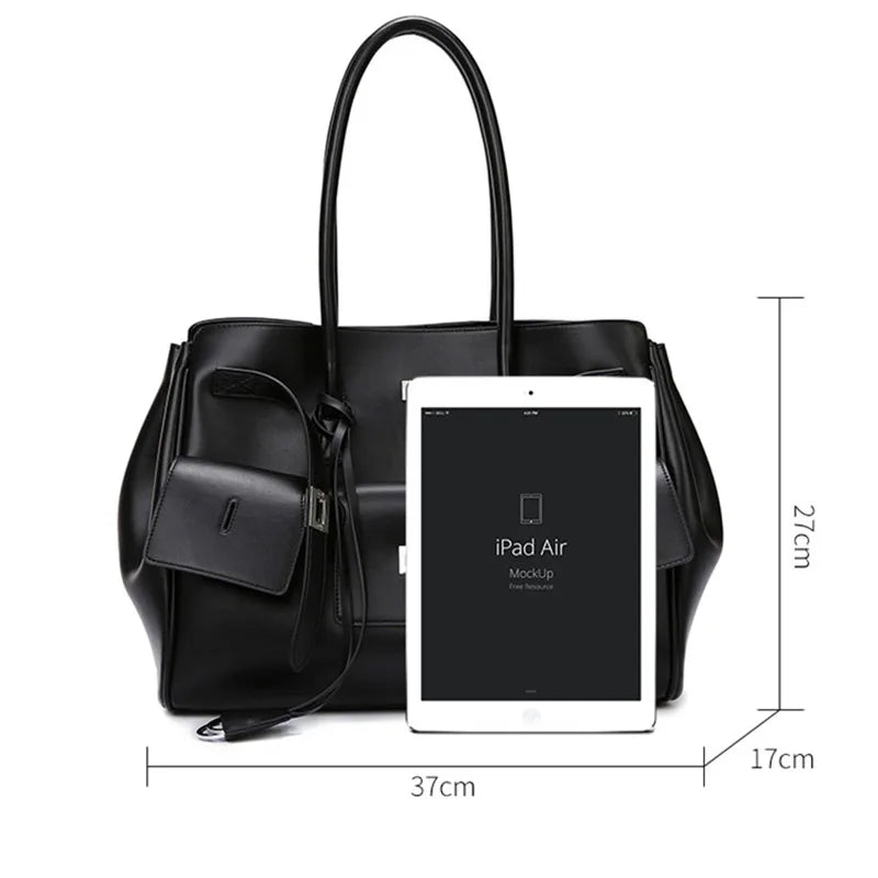New Women's Tote Bag, Fashionable and Simple Casual Bag, High-End Shoulder Bag, Large-Capacity Commuter Bag, Trendy Handbag, Water-Repellent Shopping Bag