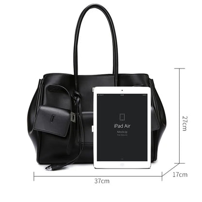 New Women's Tote Bag, Fashionable and Simple Casual Bag, High-End Shoulder Bag, Large-Capacity Commuter Bag, Trendy Handbag, Water-Repellent Shopping Bag