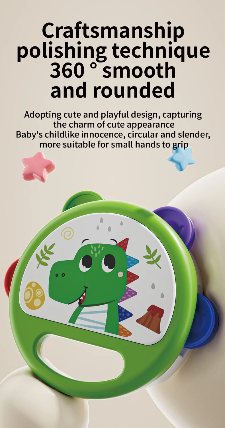 Baby Hand Drum Toys Montessori Musical Instruments Tambourine for Toddlers 1-3 Early Learning Percussion Music Toy