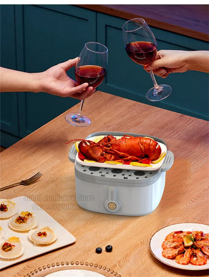Mini Steamer Electric Steam Pot Cooking Steaming Home Two-layer Transparent Food Dumplings Household Pan Warmer Multicooker