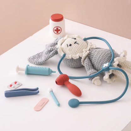Baby Silicone Doctors Toys Pretend Playing Kids Role Play Pretend Playing Doll Accessories Learning Education Toys Babies Gifts
