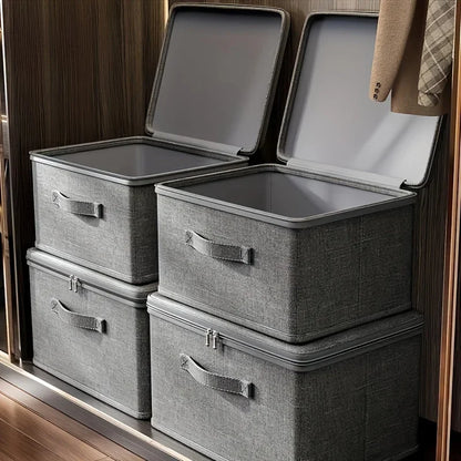 Foldable Storage Box with Cloth Cover, Large Capacity Quilt Storage Box, Underwear Storage Box Clothes Organizer