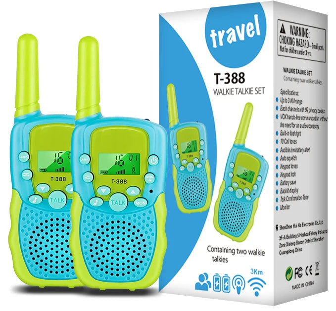 Walkie Talkies for 3-12 Year Old Girls Boys Toys with Backlit LCD Flashlight, 3 Miles Range for Outside, Camping, Hiking