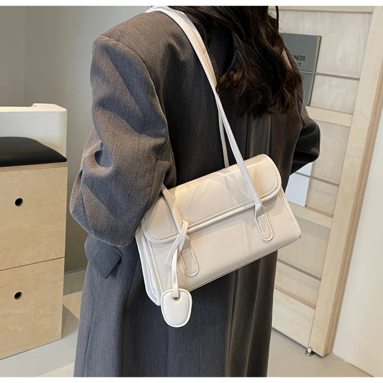 Fashion Red Shoulder Bags For Women Trendy Textured Solid Color Handbag Autumn Winter Versatile Female Underarm Pack