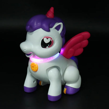 Unicorn Pegasus Toy Fantasy Cartoon Wings Unicorn with Light Music Animal Shape Girl Christmas New Year Gift
