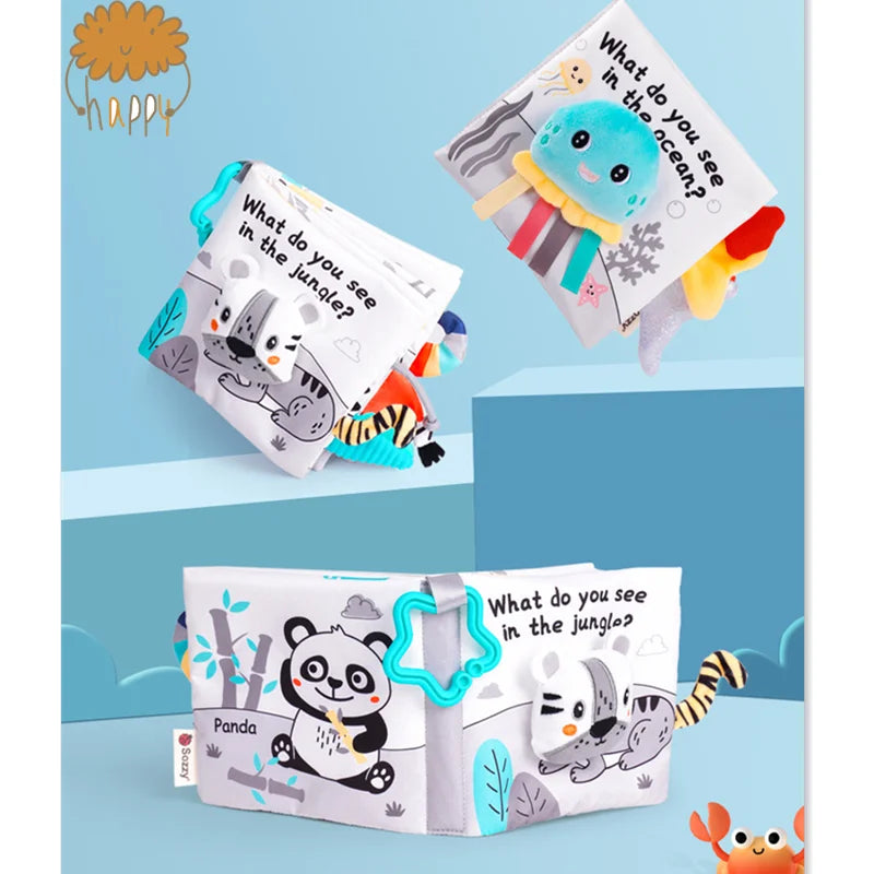 Baby Cloth Book Toys Animals Soft Learning Educational Toys For Babies Development montessori Sensory Books Baby Toys 0 12 Month