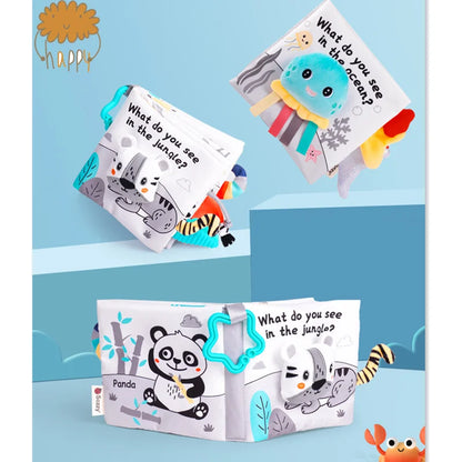 Baby Cloth Book Toys Animals Soft Learning Educational Toys For Babies Development montessori Sensory Books Baby Toys 0 12 Month