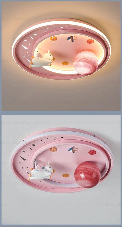 Children's Bedroom Ceiling Lights LED Moon Astronaut Unicorn Light Warm Romantic Baby Room Boy Girl Bedroom Ceiling Lamps