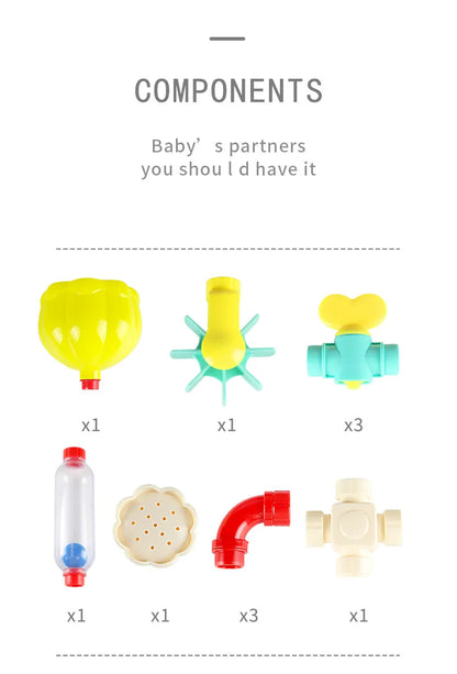 Baby Bath Toys Montessori DIY Pipes Tubes Water Spray Rotating Water Jet Game Bathtub Toy Spray Bathroom Toys Kids Gift