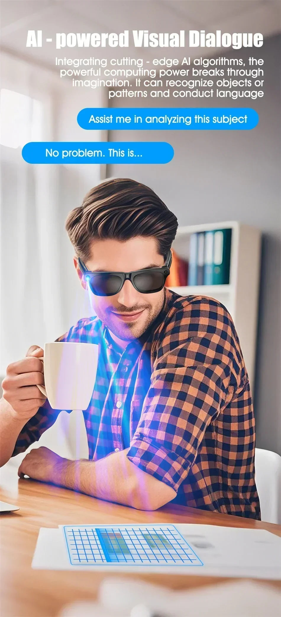 Lenovo 2026 New 8K Bluetooth AI Glasses 1200MP HD Camera Chat GPT Voice Assistant Music Player Translate Call Smart Sunglasses