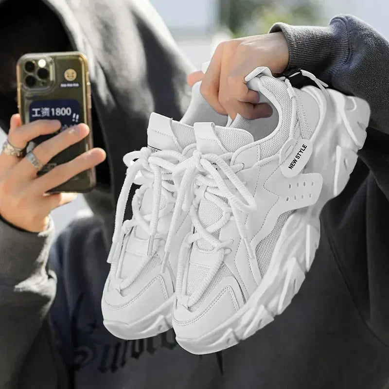 Mens Shoe Breathable Thick Soled Casual Sneakers Outdoor Running Four Seasons New Tennis Men Soft Soles Comfort Male Sneakers