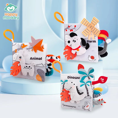 Baby Cloth Book Toys Animals Soft Learning Educational Toys For Babies Development montessori Sensory Books Baby Toys 0 12 Month