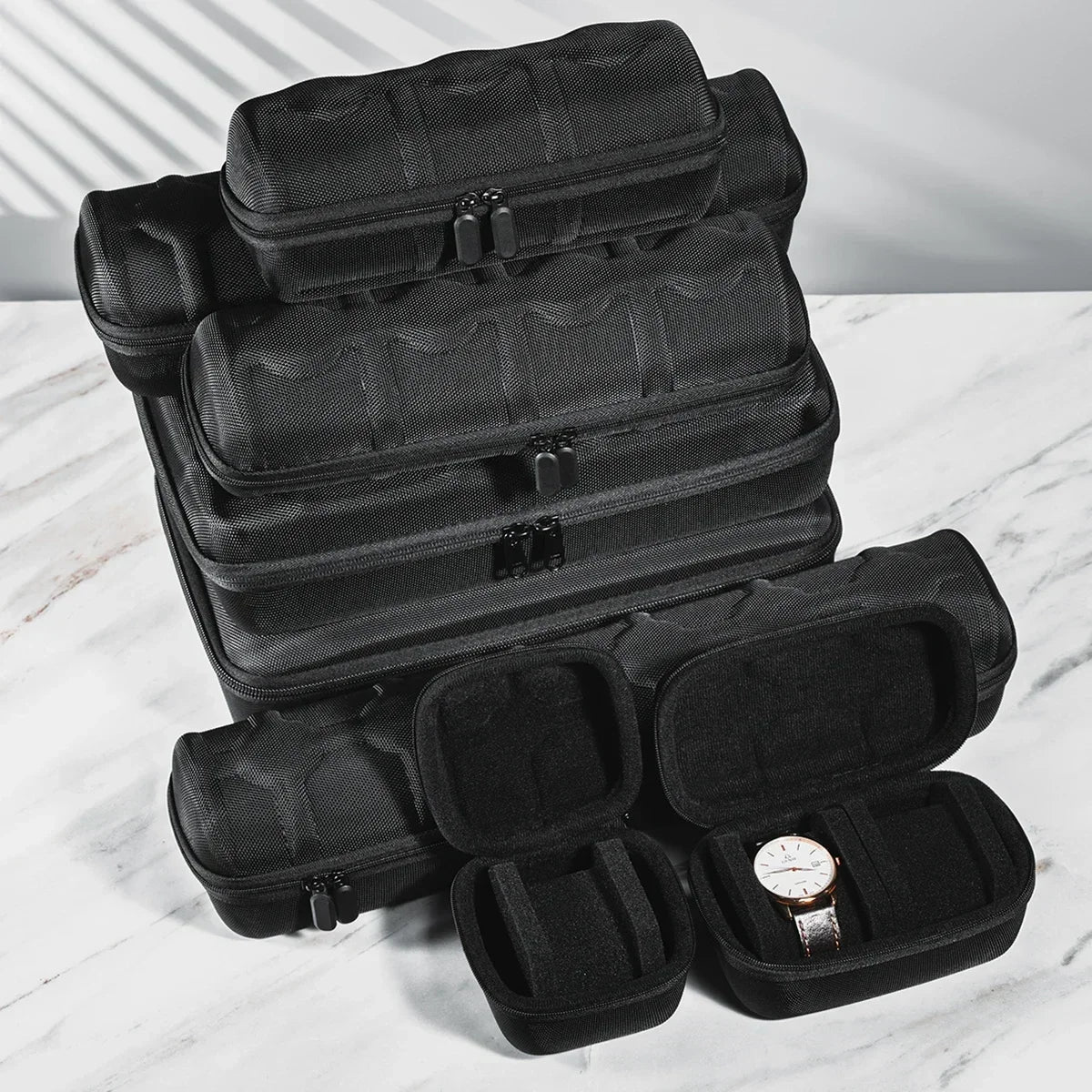 Watch Box Organizer For Men or Women Watch Travel Case Portable Storage Watch Display Holder for Wristwatches and Smart Watches