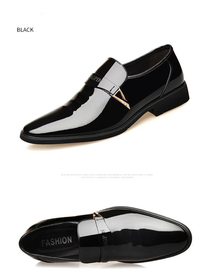 2026 Leather Shoes for Men Patent Leather Mens Casual Oxford Shoes Moccasin Glitter Male Footwear Designer Business Casual Shoes