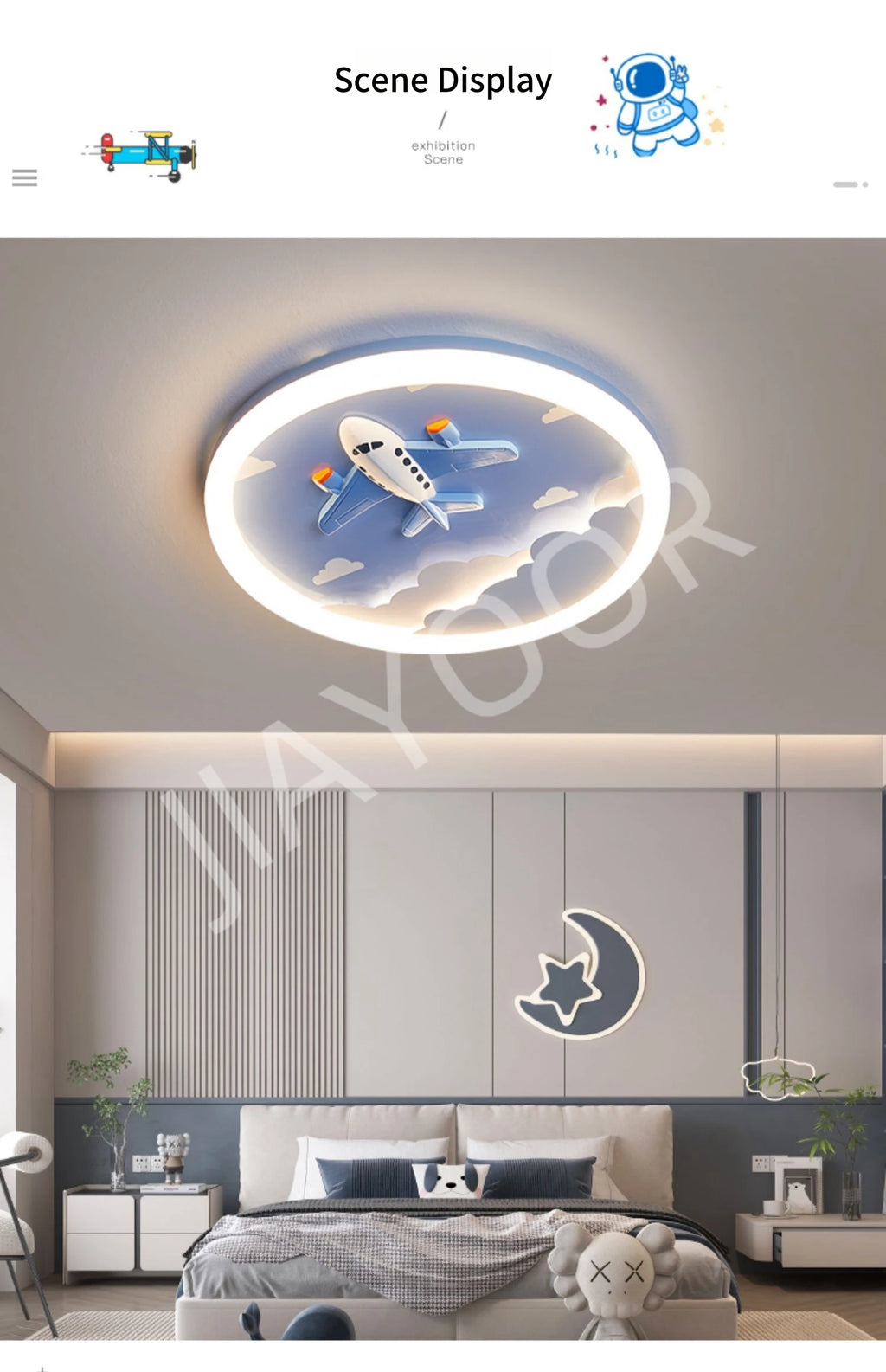Modern Cute LED Ceiling Lamp For Kids Children's Room Bedroom Chandelier Light Interior Home Decoration Lustre Lighting Fixtures