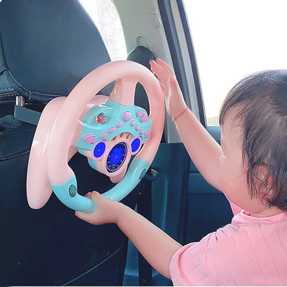 Electric Simulated Driving Steering Three-Dimensional Portable Wheel Copilot Toy Light And Sound Educational Children's Gifts