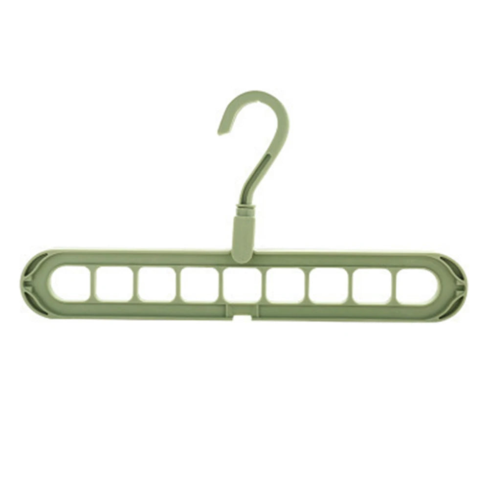 Clothes Hanger Nine Hole Wardrobe Organizer Space Saving Home Household Multi-Functional Drying Rack Plastic Storage