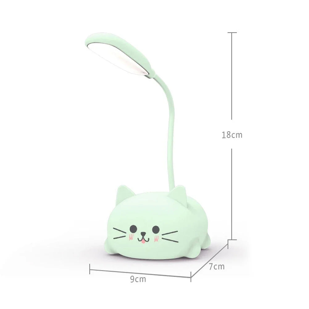 Mini cat Usb Recharge Battery Led Table Night Light Child Eye Protection Warm White Desk Lamp