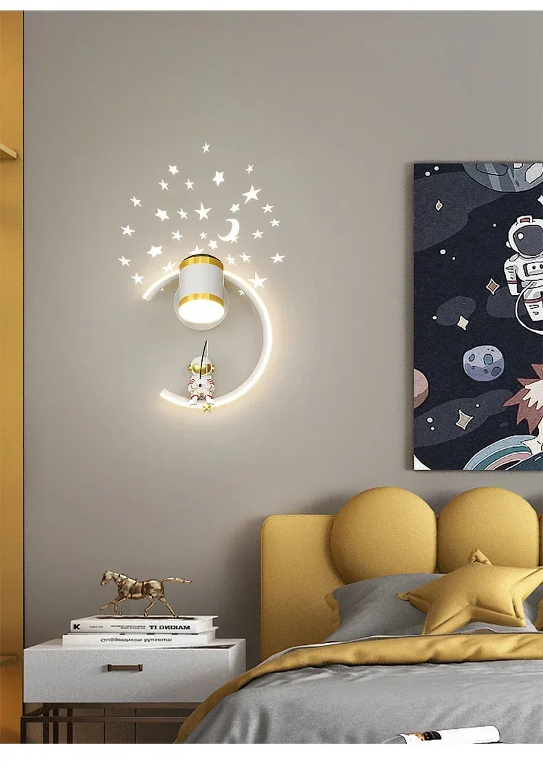 Wall Led Lights Modern Minimalist Astronaut Bedroom Bedside Sconce Lamps for Room Children's Home-appliance