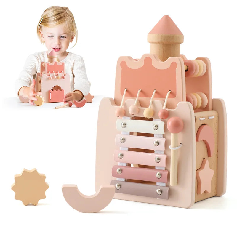 Wooden Montessorri Toys Five-in-one Multifunctional Baby Toys Exercise Children's hand-eye Coordination Logic Imagination Space