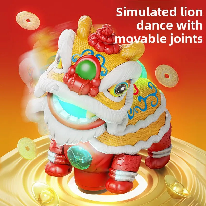 Electric Lion DanceChildren's Electric Toys Wagging Their Heads and Wagging Their Tails, Light Music, Unisex Lion Dance Toys