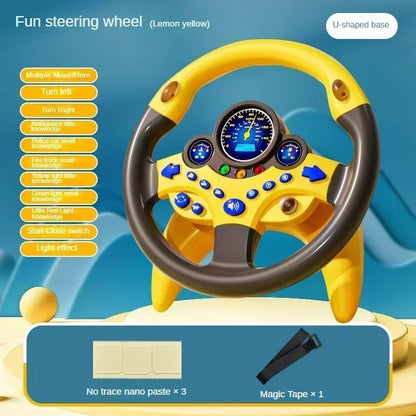Electric Simulated Driving Steering Three-Dimensional Portable Wheel Copilot Toy Light And Sound Educational Children's Gifts